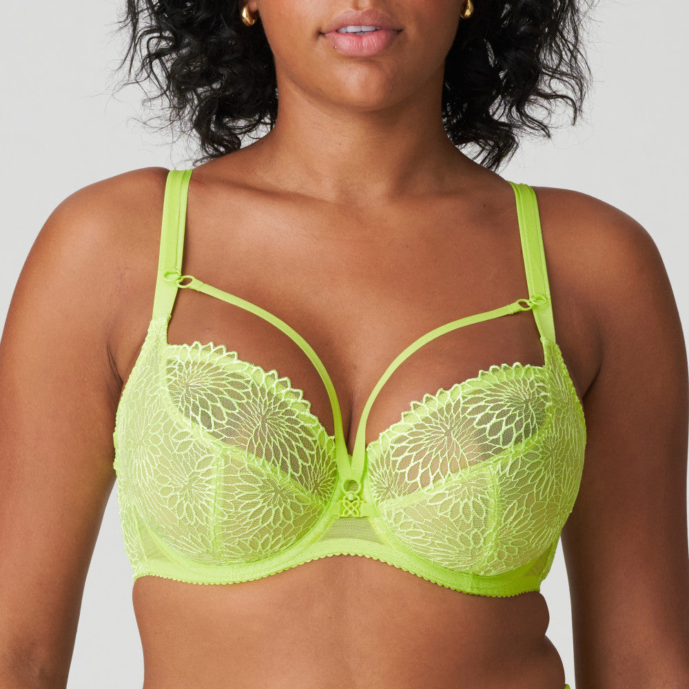 Prima Donna SS24 Sophora Lime Green Removable Strings Tulip Seam Underwire Bra