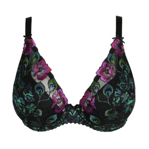 Prima Donaa FW24 San Angel Peacock Feather Half Padded Plunge Underwire Bra