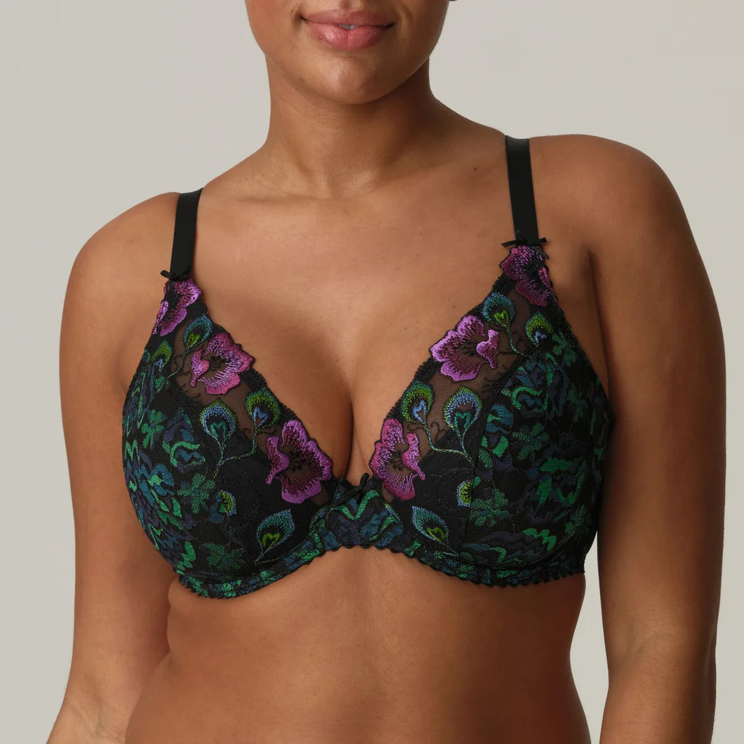 Prima Donaa FW24 San Angel Peacock Feather Half Padded Plunge Underwire Bra