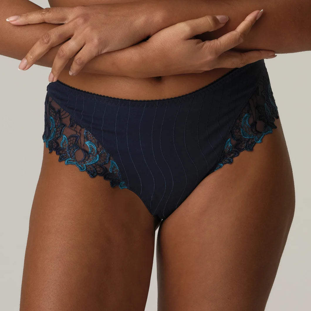 Prima Donna FW24 Deauville Velvet Blue Matching Luxury Thong