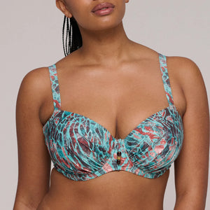 Prima Donna Swim SS25 Riyad Turquoise Seas Padded Balcony Underwire Bikini Top