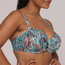 Load image into Gallery viewer, Prima Donna Swim SS25 Riyad Turquoise Seas Padded Balcony Underwire Bikini Top
