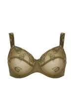 Load image into Gallery viewer, Ulla "Ulla" Full Coverage Embroidery Underwire Bra (Dark Olive) G-I Cup
