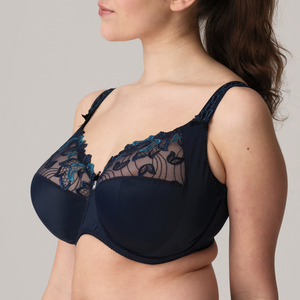 Prima Donna FW24 Deauville Velvet Blue Full Cup Underwire Bra (I-K Cup)