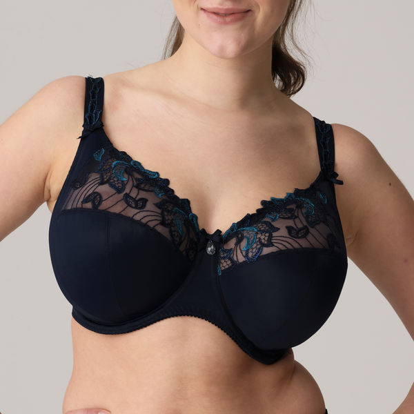 Prima Donna FW24 Deauville Velvet Blue Full Cup Underwire Bra (I-K Cup)