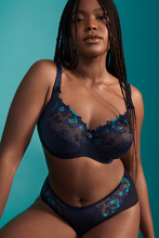 Load image into Gallery viewer, Prima Donna FW24 Deauville Velvet Blue Full Cup Underwire Bra
