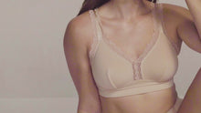 Load and play video in Gallery viewer, Parfait Dalis Bra Sized Non-Underwire Modal &amp; Lace J-Hook Bralette (Bare)
