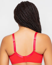 Load image into Gallery viewer, Curvy Couture FW21 Diva Red Plunge Moulded Sheer Mesh T-Shirt Bra

