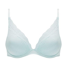 Load image into Gallery viewer, Passionata Brooklyn Ballad Blue Lacey Plunge Moulded Underwire Bra
