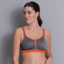 Load image into Gallery viewer, Anita Performance Non-Padded Non-Underwire Sports Bra Anthracite + Pool Blue

