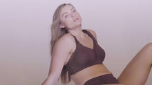 Load and play video in Gallery viewer, Parfait Dalis Bra Sized Non-Underwire Modal &amp; Lace J-Hook Bralette (Deep Nude)
