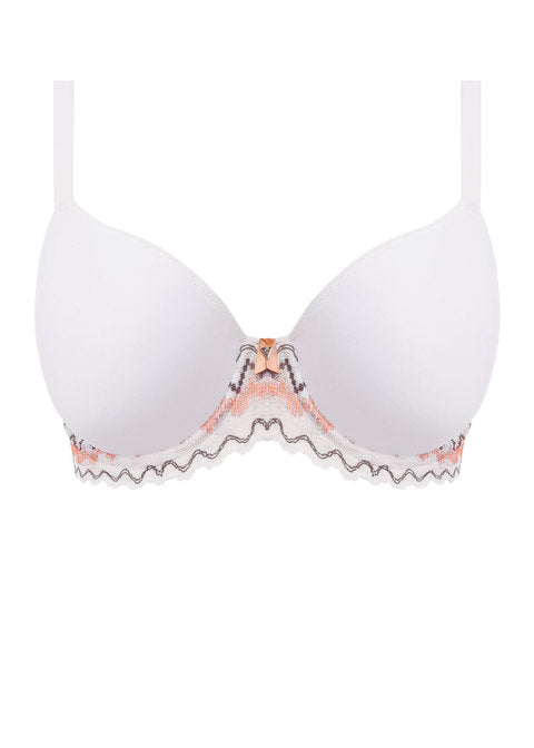 Freya Festival Vibe White Coral Moulded Plunge Underwire J-Hook Bra