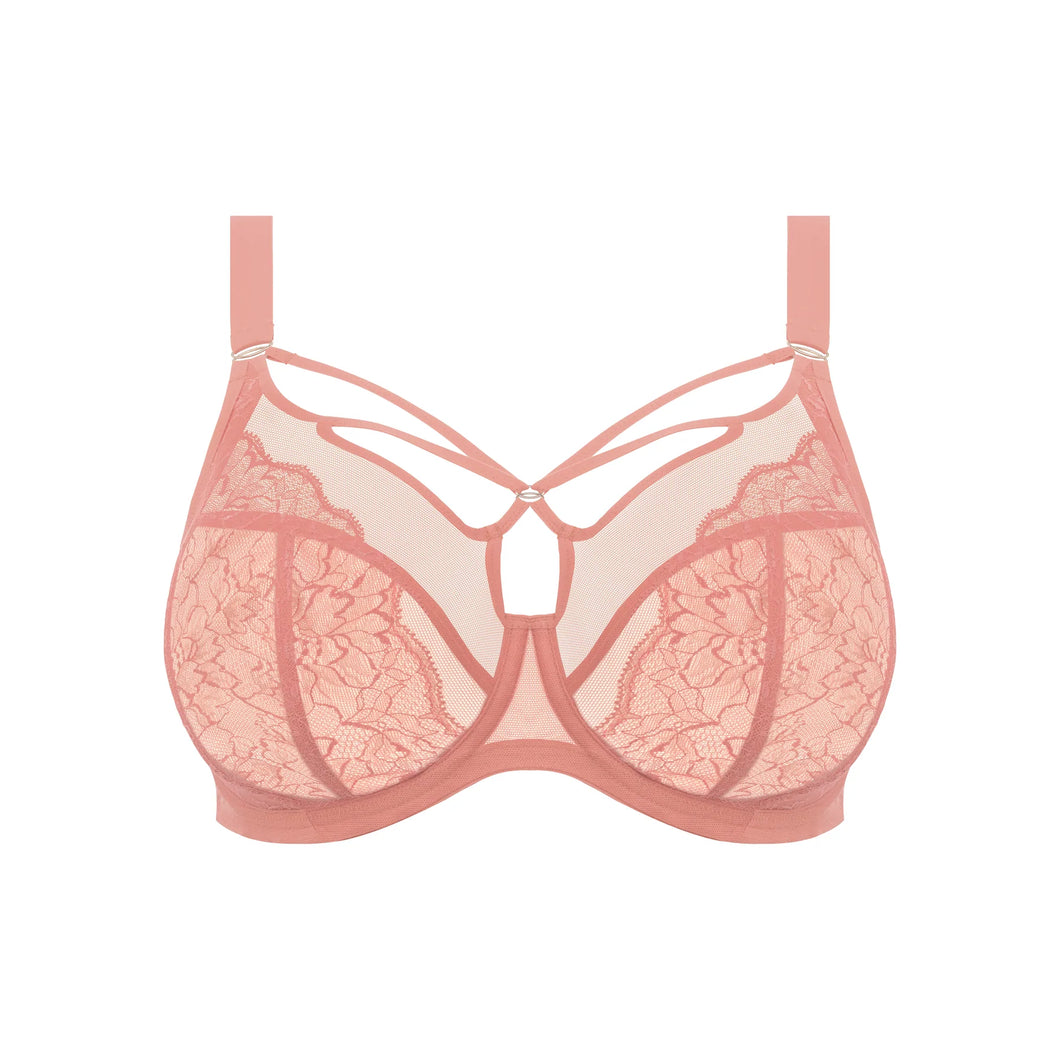 Elomi Brianna Full Cup Plunge Strings Underwire Unlined Bra (Ash Rose)