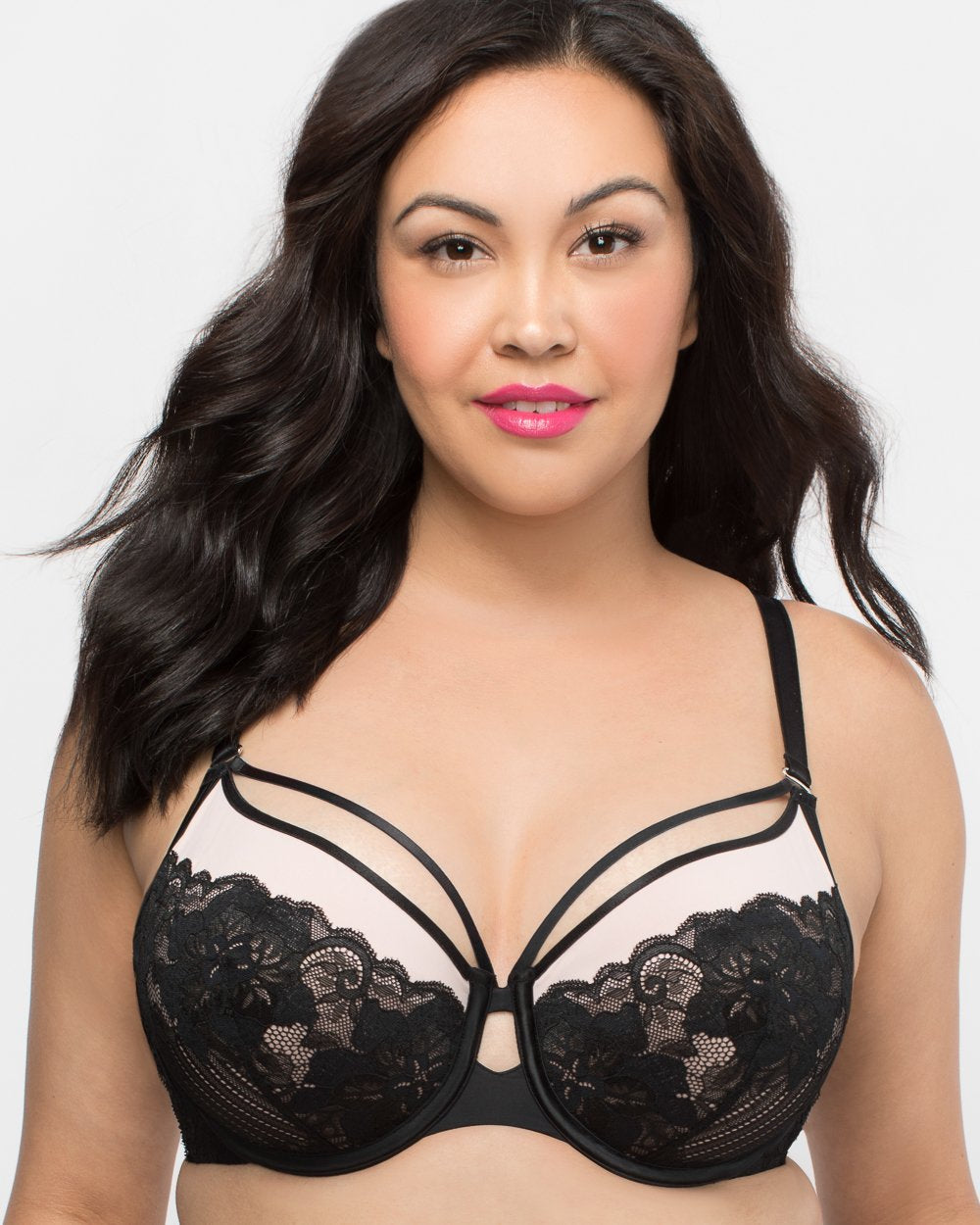 Black & White Floral Lace Push-Up Strapless Bra,  Push up strapless bra, Plus  size bra, Plus size