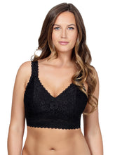 Load image into Gallery viewer, Parfait Adriana Bra Sized Lace Non-Underwire J-Hook Bralette (Black + Pearl White)
