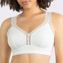 Load image into Gallery viewer, Parfait Dalis Bra Sized Non-Underwire Modal &amp; Lace J-Hook Bralette (Pearl White)
