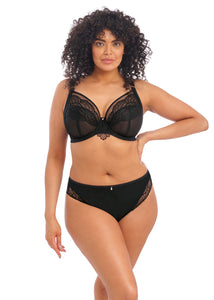 Elomi Priya Black + Haute Red Plunge Unlined Underwire Bra