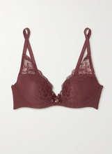 Load image into Gallery viewer, Chantelle Wine Orangerie Lace Plunge Lightly Lined Underwire Bra
