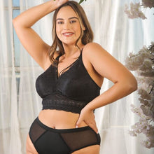 Load image into Gallery viewer, Parfait Mia Lace Strings Wireless Padded Bralette (Black)
