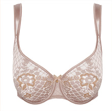 Load image into Gallery viewer, Empreinte Melody Lace Seamless Full Cup Padded Strap Underwire Bra (Caramel + Gold)
