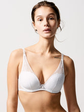 Load image into Gallery viewer, Passionata White Maddie Plunge Lightly Lined Underwire Bra
