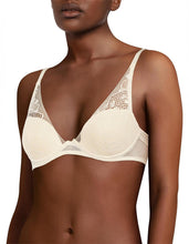 Load image into Gallery viewer, Passionata  (Talc + Bleu Ming) Thelma Plunge Lightly Lined Underwire Bra
